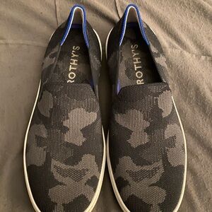 Rothy's Black and Gray Floral Loafers